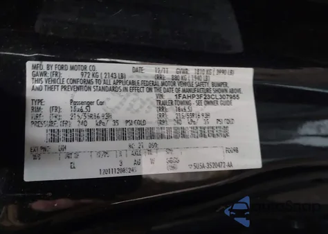 2012 Ford Focus Se из США, поврежденный, VIN 1FAHP3F23CL307955